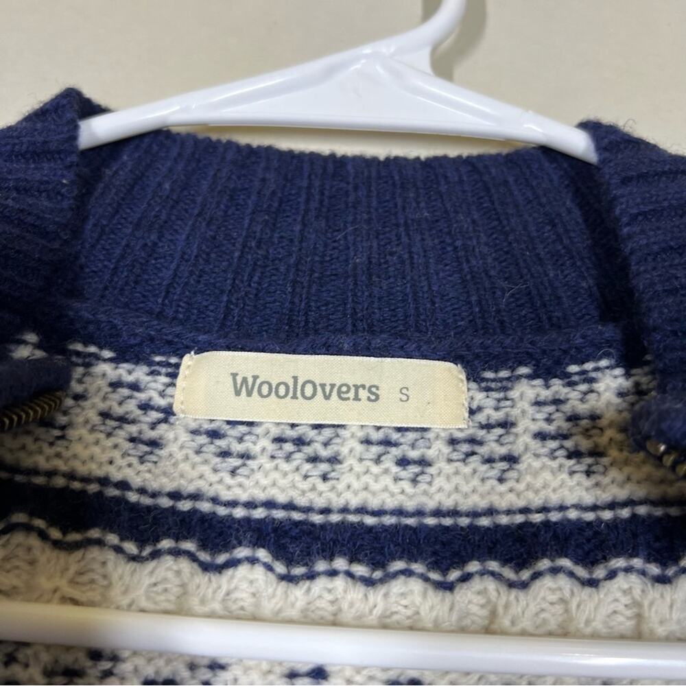 Woolovers Textured Stripe Zip Cardigan 100% Lambswool Size Small - Picture 10 of 14